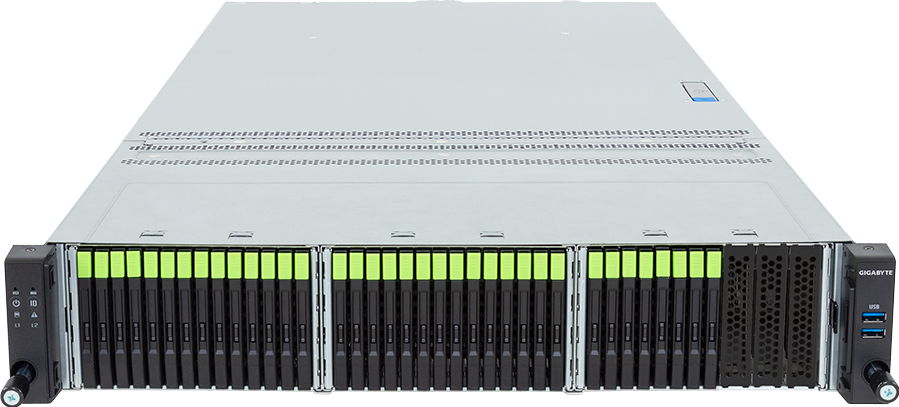 Rack Server - Intel® Xeon® 6 Processors - 2U DP 36-Bay E3.S Gen5 NVMe + 2-Bay SATA/SAS-4 - R284-A91-AAL1