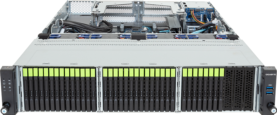 Rack Server - Intel® Xeon® 6 Processors - 2U DP 36-Bay E3.S Gen5 NVMe + 2-Bay SATA/SAS-4 - R284-A91-AAL1