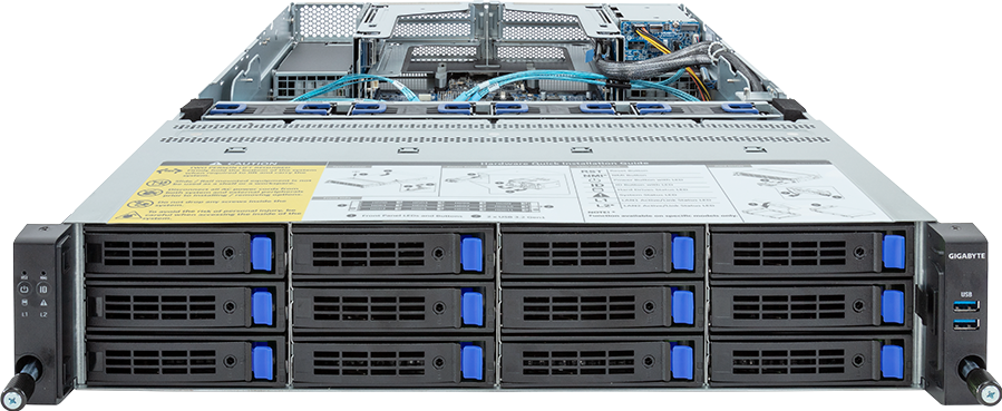 Rack Server - 5th/4th Gen Intel® Xeon® Scalable - 2U DP 12+2-Bay SATA/SAS Titanium - R283-S94-AAH1