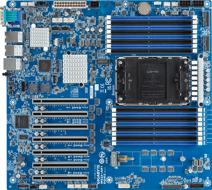 Motherboard - 5th/4th Gen Intel® Xeon® Scalable - E-ATX UP Broadcom Ethernet Controller - MS33-AR1