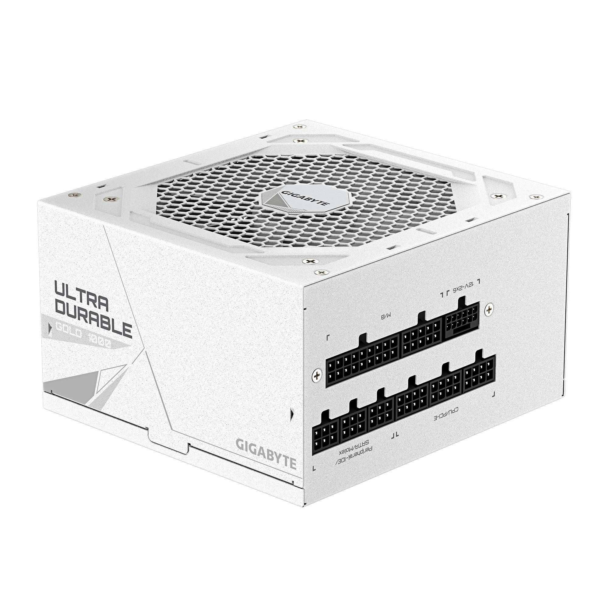 Gigabyte UD1000GM PG5 ICE Beyaz üç çeyrek ürün görünümü
