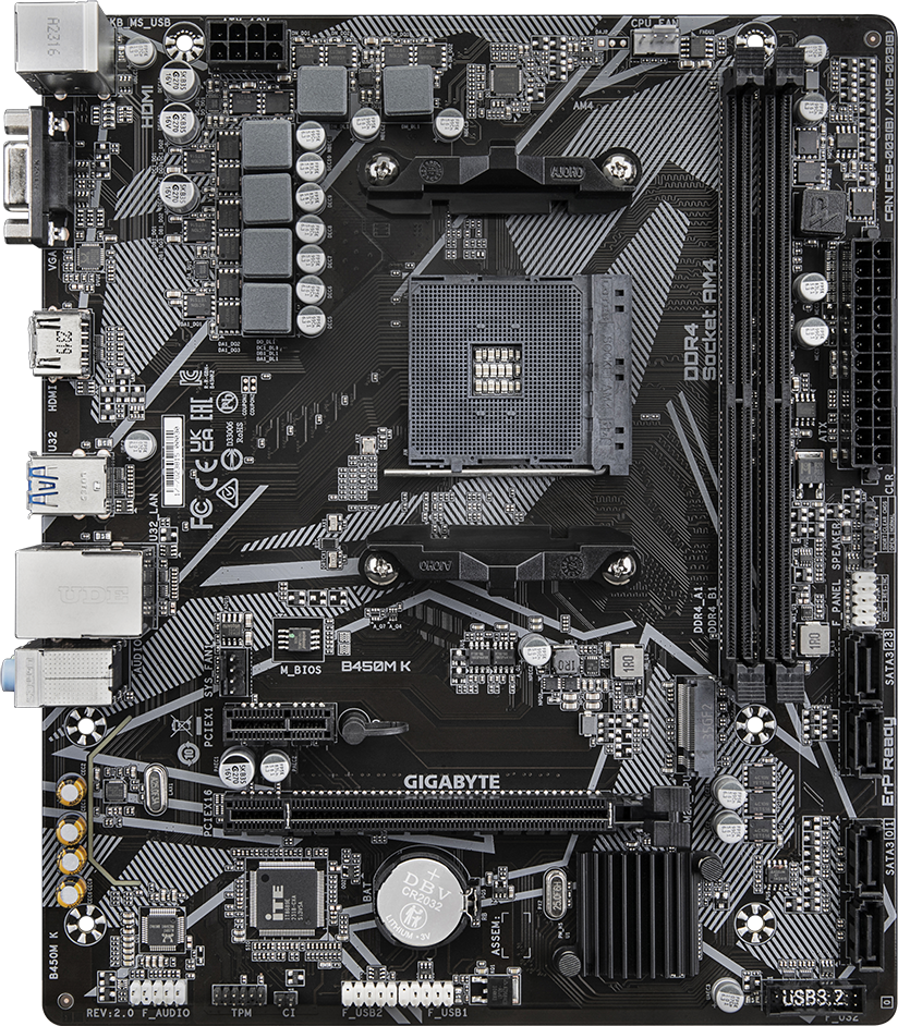 Amd Motherboard Gigabyte Gigabyte B450m Ds3h Onboard Graphics