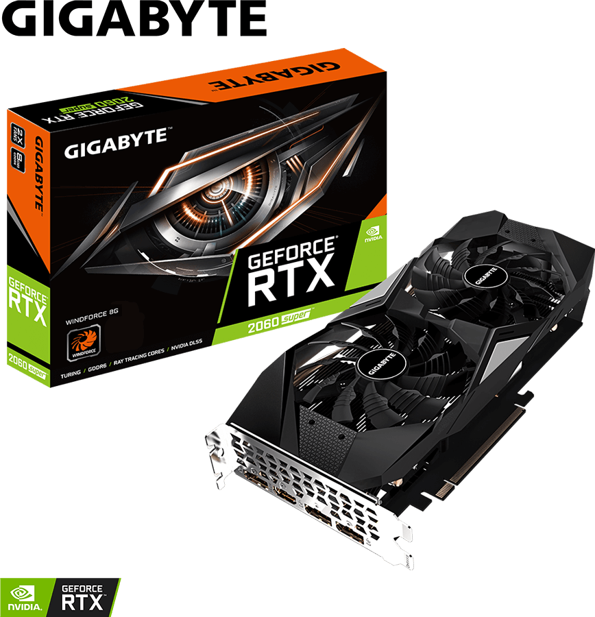 GeForce® RTX 2060 SUPER™ WINDFORCE 8G (Rev. 1.0) - GIGABYTE Global
