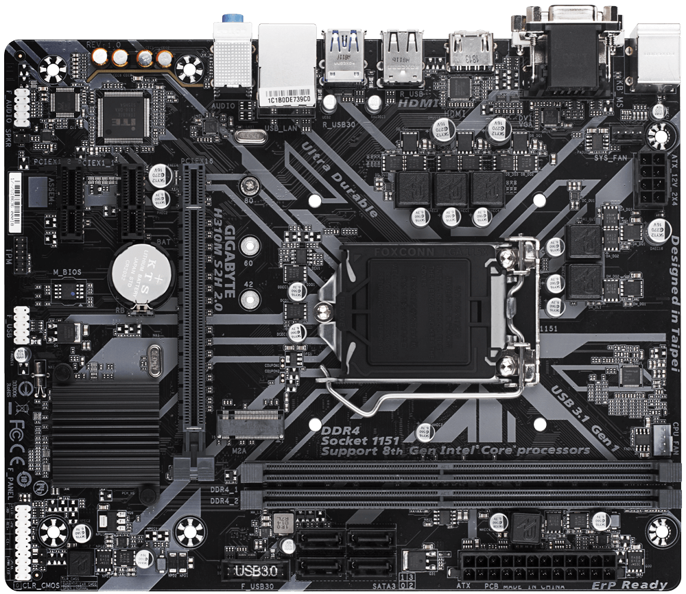 H310M S2H 2.0 (Rev. 1.0) Key features Motherboard GIGABYTE