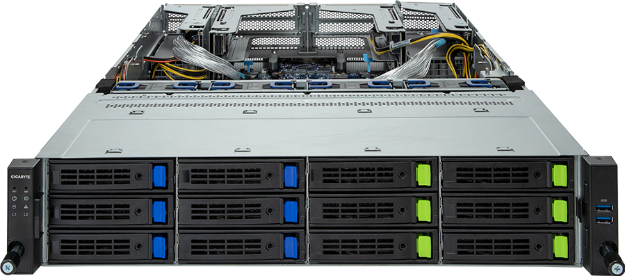 Rack Arm Server - Ampere® Altra® Max - 2U DP 12-Bay Gen4 NVMe/SATA - R282-P92