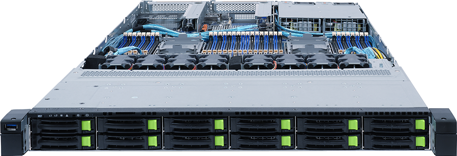 Rack Server - 3rd Gen Intel® Xeon® Scalable - 1U DP 12-Bay Gen4 NVMe/SATA/SAS - R182-NC0