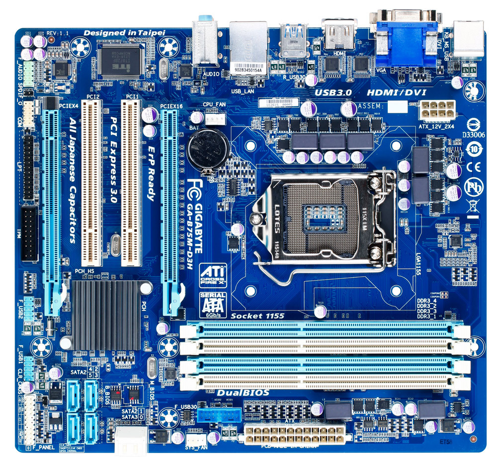 自作デスクトップPC　GIGABYTE GA-B75M-D3H GA-B75M-D3H (Rev. 1.1) - GIGABYTE Japan