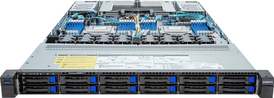 Rack Server - AMD EPYC™ 9005/9004 - 1U DP 12-Bay SATA/SAS Titanium - R183-Z92-AAV3