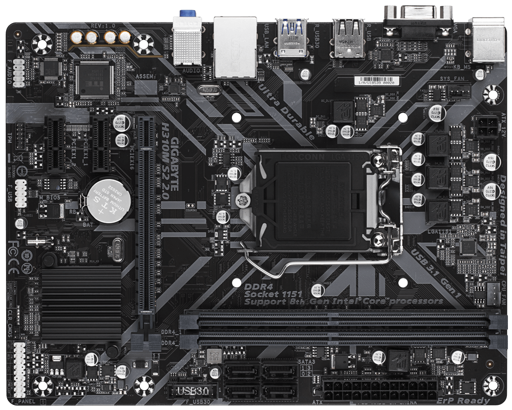 H310M S2 2.0 (Rev. 1.0) Key features Motherboard GIGABYTE