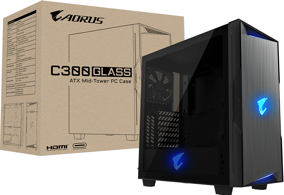 GIGABYTE AORUS C300 GLASS PCケース Amazon.co.jp: Gigabyte Aorus C300 ガラス ATX ミッドタワー PCケース