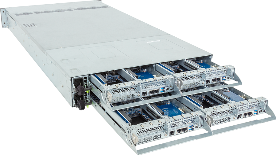 High Density Server - Intel® Xeon® 6 Processors - 2U 4-Node DP 24-Bay Gen5 NVMe/SATA/SAS-4 - H274-S60-AAW1