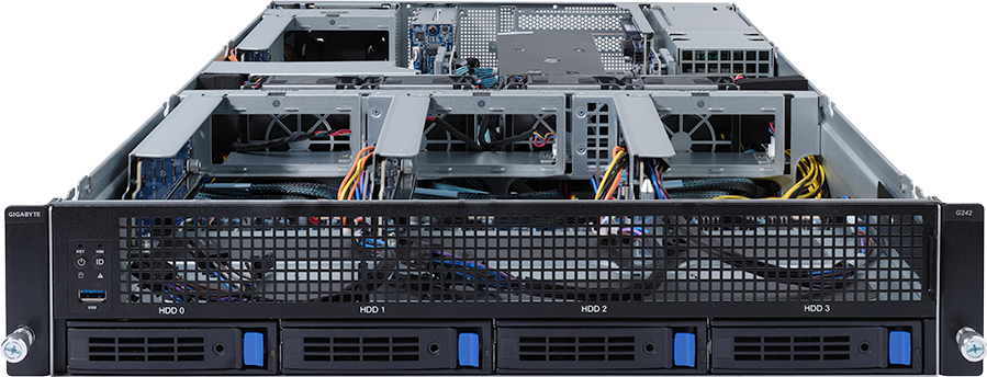 HPC/AI Server - AMD EPYC™ 7002/7001 - 2U UP 4 x PCIe Gen4 GPUs - G242-Z11