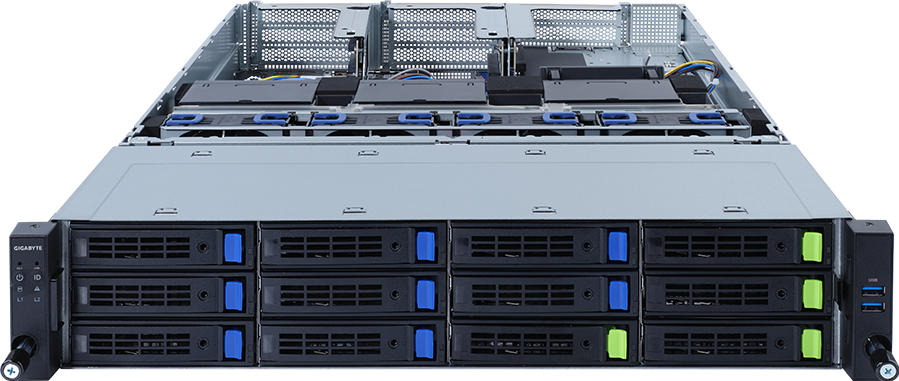Rack Server - 3rd Gen Intel® Xeon® Scalable - 2U DP 3 x PCIe Gen4 GPUs - R282-G30