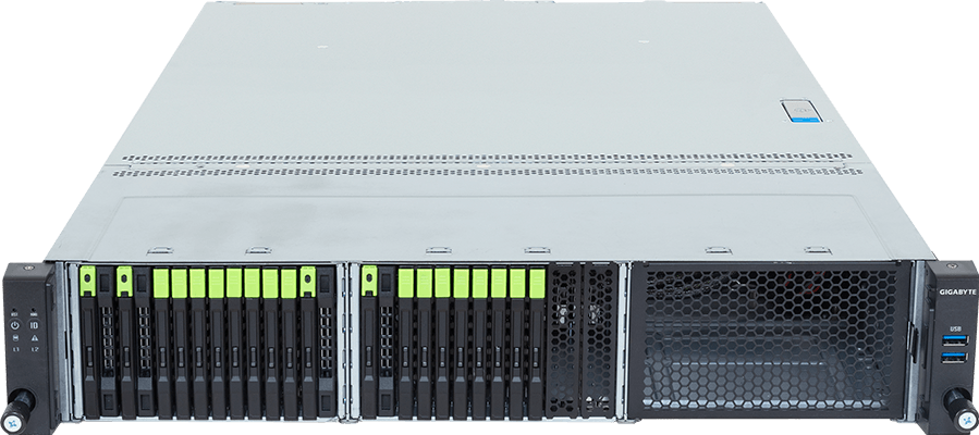 Rack Server - AMD EPYC™ 9006 SP8 Server Processors - 2U UP 16-Bay E3.S Gen6 NVMe + 4-Bay E3.S 2T CXL - R265-Z35-AG1