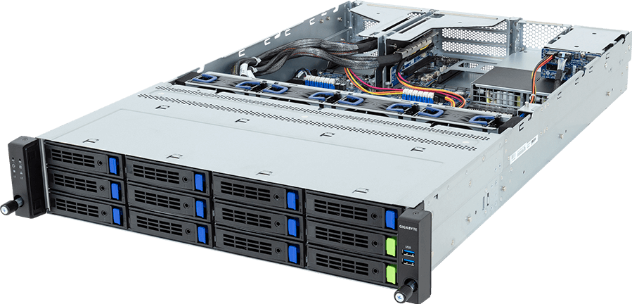 Rack Server - AMD EPYC™ 9005/9004 - 2U UP 12+2-Bay Gen5 NVMe/SATA/SAS-4 Titanium - R263-Z37-AAH2
