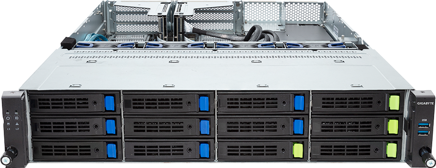 Rack Arm Server - AmpereOne® Family - 2U UP 12-Bay Gen5 NVMe/SATA/SAS-4 (4 x NVMe) Titanium - R263-P30-AAH1