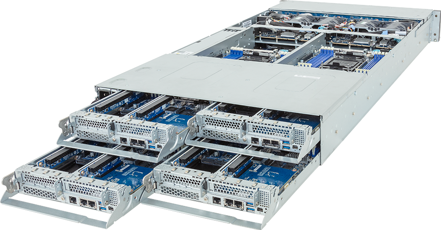 High Density Server - Intel® Xeon® 6 Processors - 2U 4-Node DP 24-Bay Gen5 NVMe/SATA/SAS-4 - H274-S60-AAW1