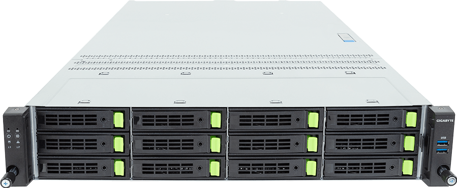 Rack Server - AMD EPYC™ 9006 SP8 Server Processors - 2U DP 12-Bay Gen5 NVMe/SATA/SAS-4 - R285-Z90-AS1