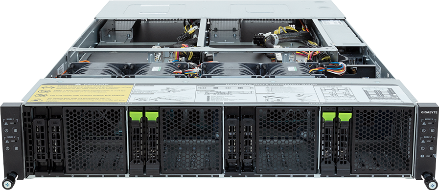 High Density Server - AMD EPYC™ 9004 - 2U 2-Node DP 4 x PCIe Gen5 GPUs 2600W - H233-Z80-AAN1