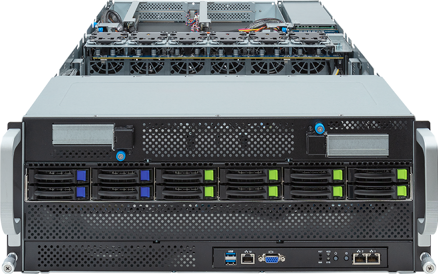 HPC/AI Server - AMD EPYC™ 9004 - 4U DP 10 x PCIe Gen5 GPUs (with PCIe switches) - G493-ZB1-AAP1