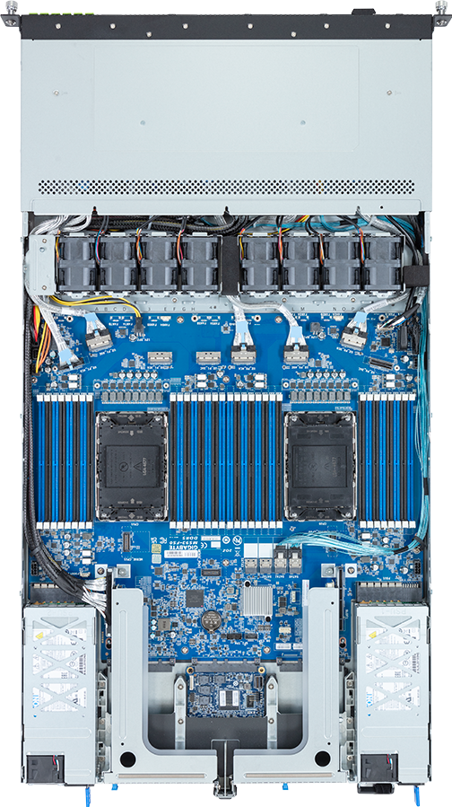Rack Server - 5th/4th Gen Intel® Xeon® Scalable - 1U DP 6-Bay E1.S NVMe + 8-Bay Gen5 NVMe/SATA/SAS-4 Titanium - R183-S97-AAV1