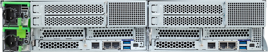 High Density Server - AMD EPYC™ 9004 - 2U 2-Node DP 4 x PCIe Gen5 GPUs 3000W - H233-Z80-AAW1