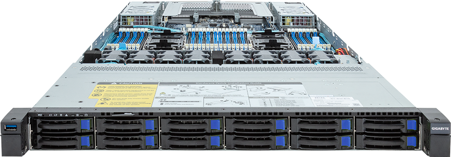 Rack Server - 5th/4th Gen Intel® Xeon® Scalable - 1U DP 12-Bay SATA/SAS Platinum - R183-S92-AAD3