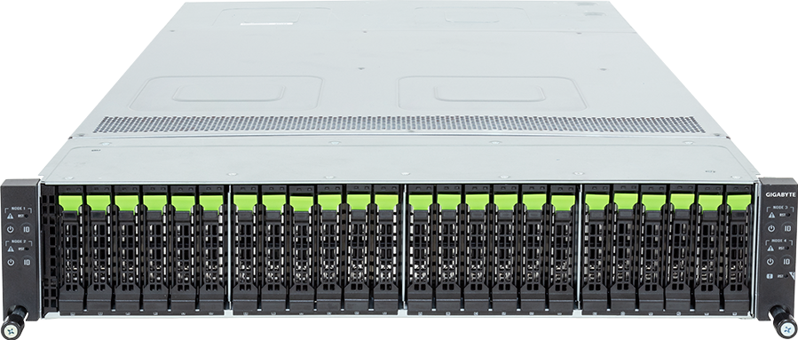 High Density Server - Intel® Xeon® 6 Processors - 2U 4-Node DP 24-Bay Gen5 NVMe/SATA/SAS-4 - H274-S60-AAW1