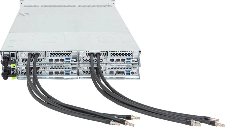 High Density Server - AMD EPYC™ 9005/9004 - 2U 4-Node DP 8-Bay Gen5 NVMe/SATA/SAS-4 DLC - H273-Z85-LAZ1