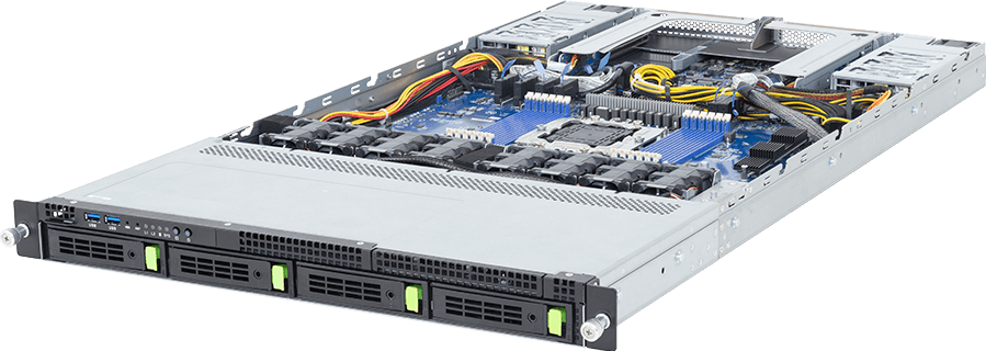 Rack Arm Server - AmpereOne® M - 1U UP 4-Bay Gen5 NVMe/SATA/SAS-4 - R1A3-T40-AAV1