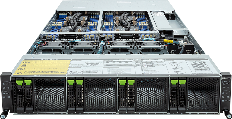 High Density Server - 5th/4th Gen Intel® Xeon® Scalable - 2U 4-Node DP 8-Bay Gen4 NVMe/SATA/SAS 3000W DLC - H263-S63-LAW1
