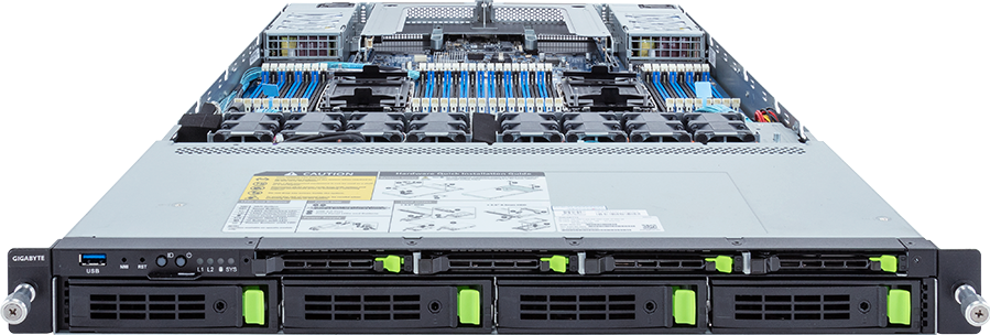 Rack Server - 5th/4th Gen Intel® Xeon® Scalable - 1U DP 8-Bay Gen4 NVMe/SATA/SAS Titanium - R183-S91-AAV1