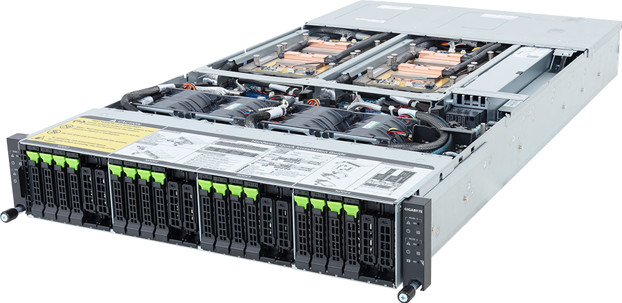 High Density Arm Server - NVIDIA Grace™ CPU Superchip - 2U 4-Node 16-Bay Gen5 NVMe DLC - H263-V60-LAW1