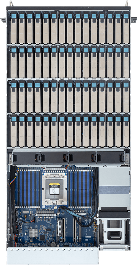 Storage Server - AMD EPYC™ 9005/9004 - 4U UP 60-Bay SATA/SAS with Expander + 6-Bay Gen5 NVMe  + 2-Bay SATA/SAS - S463-Z30-AAB1