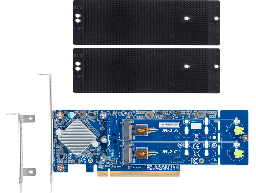 M.2 RAID Card - 4 x Gen4 NVMe - 2280/22110 cards - CMT3160