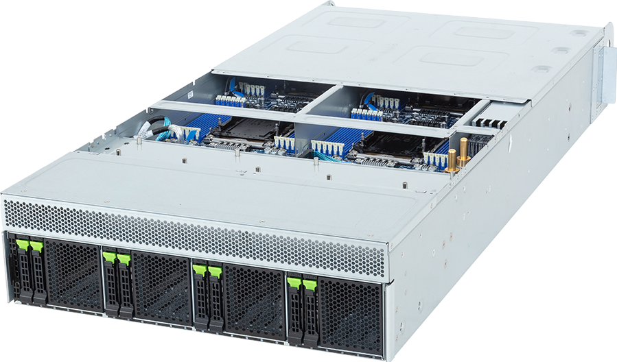 High Density Server - Intel® Xeon® 6 Processors - 3U 4-Node DP 8-Bay Gen5 NVMe/SATA/SAS-4 Immersion - H374-A81-IAW1
