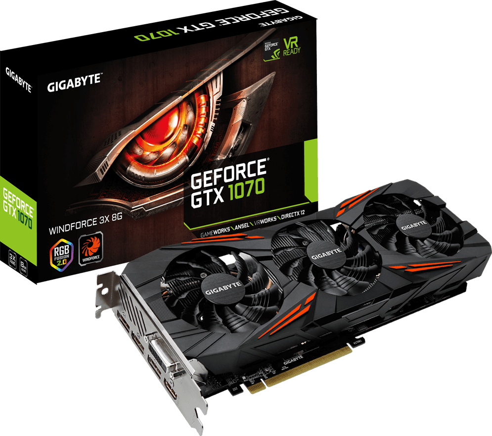 Graphics Card - GeForce® GTX 1070 WINDFORCE 3X 8G