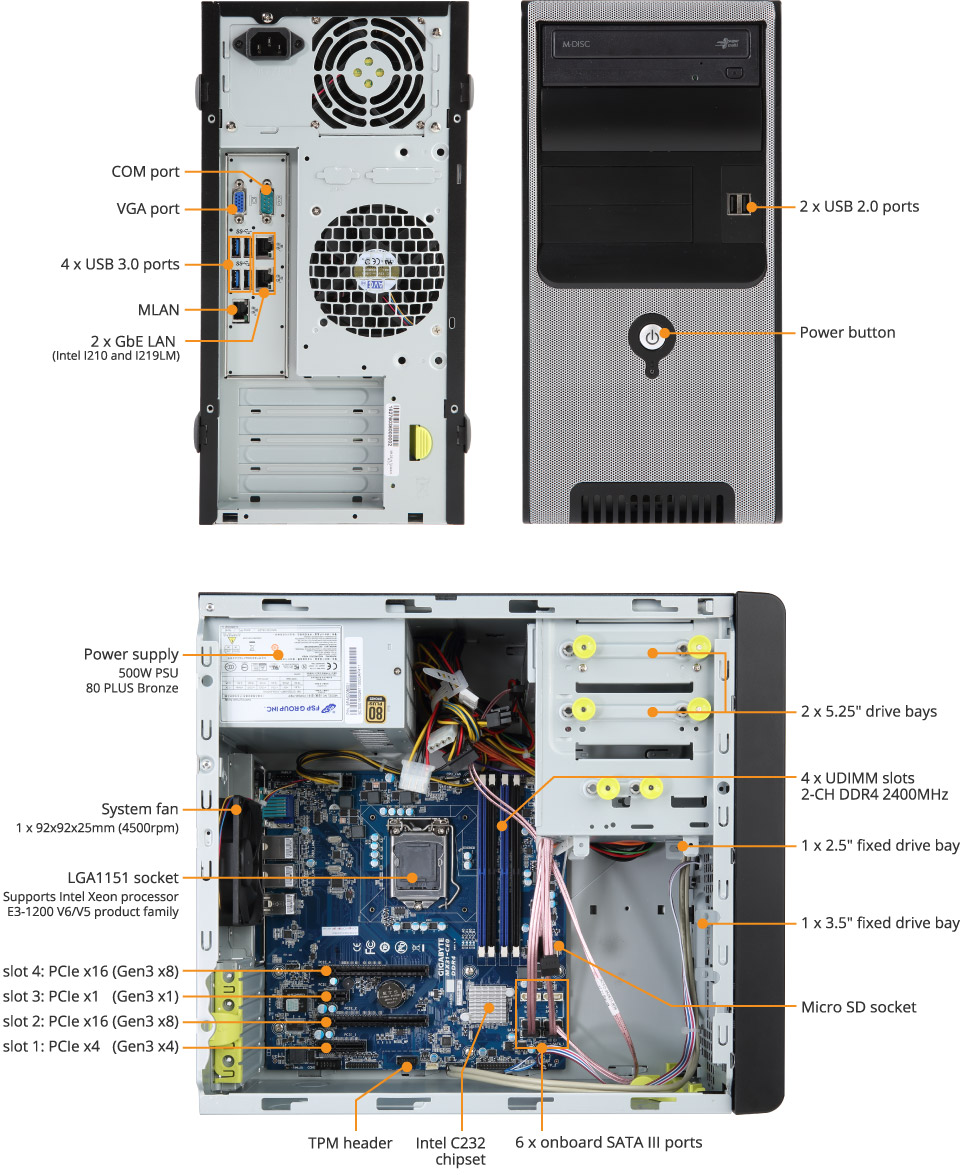 W131-X30 (rev. 100) | Tower Server / Workstation - GIGABYTE W131-X30 (rev. 100) | Tower Server / Workstation - GIGABYTE
